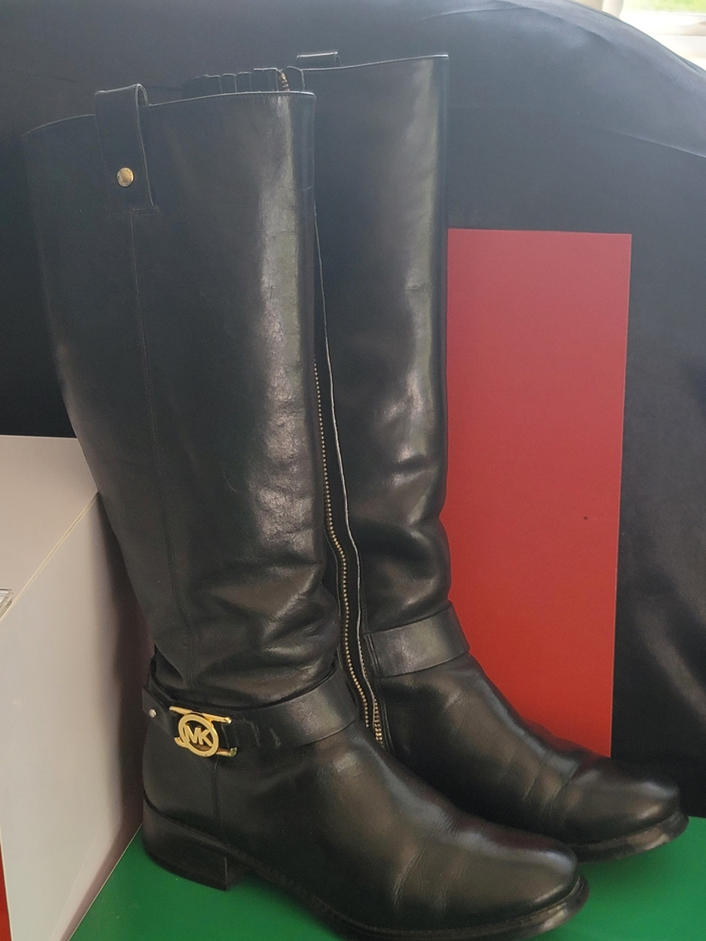 ❗️MICHAEL KORS Black Leather Riding Boots .Good Pre - Loved Condition ❗️